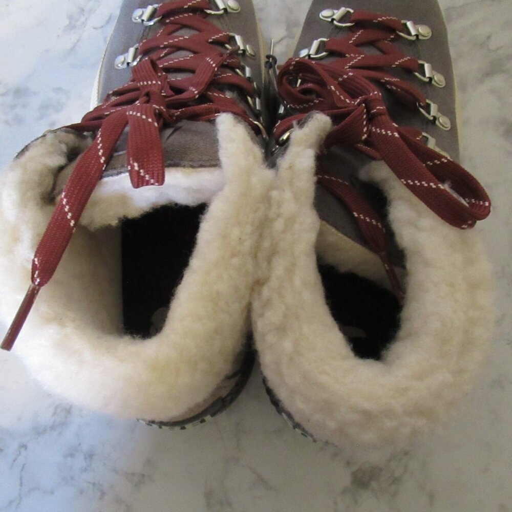 Sorel Boots 9.5 40.5 Gray Out N About III Conquest Waterproof Sneakers Shearling - Picture 7 of 10